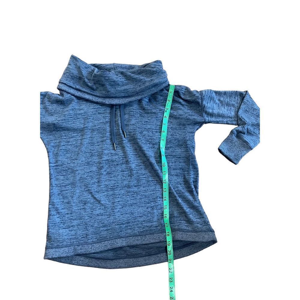 Athleta‎ Blissful Cowl Neck drawstring pullover Sweatshirt size XS blue - Picture 6 of 8